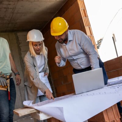 construction contractor on home site